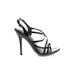 Call It Spring Heels: Slingback Stilleto Cocktail Black Print Shoes - Women's Size 6 1/2 - Open Toe