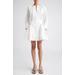 Long Sleeve Stretch Cotton Poplin Minidress