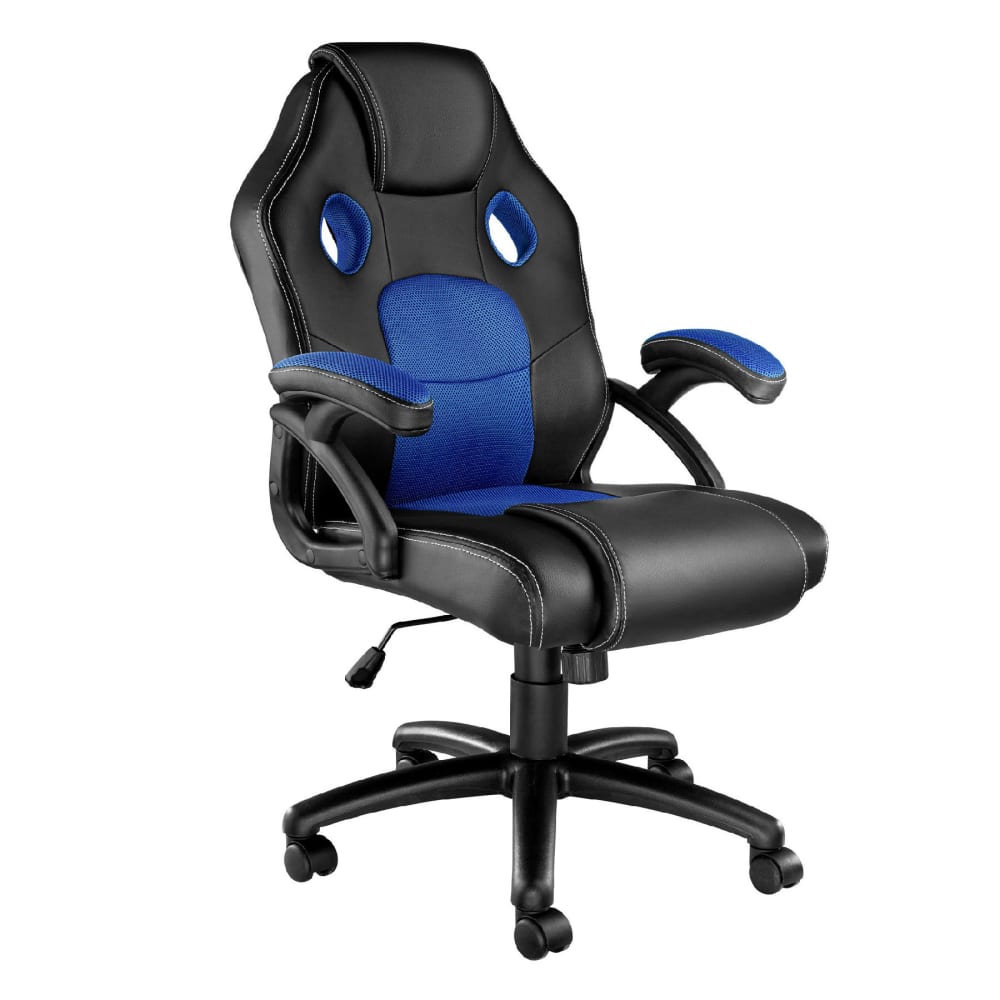 Chaise de bureau gaming Forme ergonomique noir et bleu