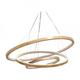 Suspension LED dimmable 3 anneaux en bois naturel