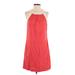 Banana Republic Factory Store Casual Dress - A-Line Crew Neck Sleeveless: Red Print Dresses - Women's Size 4