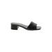Marc Fisher Heels: Slip-on Chunky Heel Casual Black Print Shoes - Women's Size 7 - Open Toe