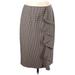 Antonio Melani Casual Skirt: Brown Houndstooth Bottoms - Women's Size 8