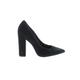 Steve Madden Heels: Pumps Chunky Heel Cocktail Party Black Print Shoes - Women's Size 5 1/2 - Pointed Toe