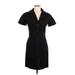 Alexia Admor Casual Dress - Sheath Collared Short sleeves: Black Print Dresses - Women's Size 6