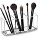 SUTENG Acrylic Makeup Brush Organizer Holder Clear Cosmetic Brushes Storage with 3 Slots Makeup Brush Display Holder Cosmetic Storage