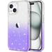 Case for iPhone 15 Plus Case Glitter Cute Clear Glitter Sparkly Shiny Bling Sparkle Cover Anti-Scratch Soft TPU Thin Slim Fit Shockproof Protective Phone Cases Women Girls Gradient Purple