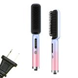 Apmemiss Clearance Hair Straightener Brush Negative Ion Hair Straightener Comb 30s Fast Heating & 4 Temp Settings Hot Comb for All Hair Types Less Frizz & Smoother Hair Perfect for Salon