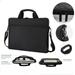 13-15 Inch Laptop Bag Multifunctional Fabric Laptop Case Adjustable Shoulder Strap&Suppressible Handle Black