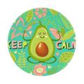 Lukts Avocado Keep Calm Print Round Mouse Pad With Stitched Edge Non-Slip Rubber Base Mouse Mat Mousepad For Office & Home (7.9 X 7.9 X 0.12inch)