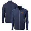 Men's Cutter & Buck Navy Las Vegas Aviators Adapt Eco Knit Hybrid Recycled Full-Zip Jacket