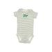 Just One You Made by Carter's Short Sleeve Onesie: Green Stripes Bottoms - Size 3 Month
