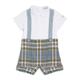 Il Gufo Check Dungaree Playsuit (3-12 Months)