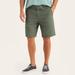 Nautica Men's 8.5" Linen Deck Short Olive, 30W