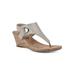 Women's White Mountain Aida Cork Wedge Sandal by White Mountain in Gold Metallic Smooth (Size 6 M)