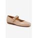 Extra Wide Width Women's Sugar Mary Jane Flat by Trotters in Nude (Size 6 WW)