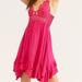 Free People Dresses | Free People Fp One Adella Slip Mini Dress Fuchsia Lace New Xs | Color: Pink | Size: Xs