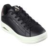 Sneaker SKECHERS "UNO COURT", Damen, Gr. 38, rosa (schwarz, roségoldfarben), Leder, Lederimitat, Glitzer, sportlich, Schuhe, mit Metallic-Applikation, Freizeitschuh, Halbschuh, Schnürschuh