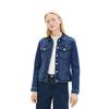 Jeansjacke TOM TAILOR DENIM, Damen, Gr. L (40), blau (used mid stone blau denim), Denim/Jeans, Obermaterial: 98% Baumwolle, 2% Elasthan, casual, regular fit kurz, Rundhals, Langarm 1-Knopf-Manschette, Jacken, im klassischen Look und mit Stretch