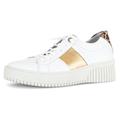 Slip-On Sneaker GABOR Gr. 41, weiß (weiß, goldfarben, leo) Damen Schuhe Sneaker