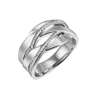 Fingerring FIRETTI "Schmuck Geschenk Silber 925 Silberring Silberring vergoldet glitzernd" Gr. 60, silber (silberfarben, kristallweiß, kristallweiß), Fingerringe, Damen, 60, Silber 925 (Sterlingsilber), 4,6mm, mit Zirkonia (synth.) Image