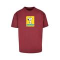 T-Shirt MERCHCODE "Merchcode Herren Ladies Peanuts - Player Heavy Oversize Tee" Gr. S, rot (cherry) Herren Shirts T-Shirts