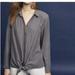 Anthropologie Tops | Anthropologie | Maeve Gray Tuesday Tie Front Blouse Women's Sz. Xs 100% Tencel | Color: Gray | Size: Xs