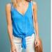 Anthropologie Tops | Anthropologie T.La Blue Button Front Tank Top Women's Size X-Small Xs | Color: Blue/Brown | Size: Xs