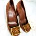 Gucci Shoes | Gucci Brown/Gold Medium Heels | Color: Brown/Gold | Size: 7.5