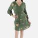 Anthropologie Dresses | Anthropologie Fig Flower Embroidered Dress Sz Pl Green | Color: Green | Size: Lp