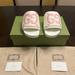 Gucci Shoes | New Gucci Gg Jumbo Pink Logo Slides Sandals Size 37 / Us 7 | Color: Pink/White | Size: 7