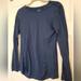 Athleta Tops | Athleta Womens Navy Blue Long Sleeve Mesh Arms Athletic Shirt Size Medium | Color: Blue | Size: M