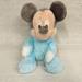 Disney Toys | Disney Baby Mickey Rattle Plush Blue Beanbag Disneyland Walt Disney World Parks | Color: Blue | Size: Osbb