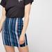 Free People Skirts | Free People Womens Blue Modern Femme Novelty Striped Mini Denim Skirt Size 6 | Color: Blue | Size: 6