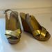 Coach Shoes | Coach “Jessy” Wedge Heels Size 8/38 | Color: Gold/Tan | Size: 8