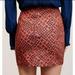 Free People Skirts | Free People Rust & Navy Geometric Cotton Blend Skirt 8 | Color: Blue/Orange | Size: 8