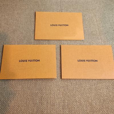 Louis Vuitton Bags | Authentic Louis Vuitton Receipt/Gift Card Covers, Euc 3 Pieces | Color: Blue/Gold | Size: 5.25"3.5"