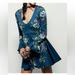 Free People Dresses | Free People Teal And Floral Silky Dress | Color: Blue/Green | Size: S