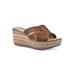 Women's White Mountain Samwell Platform Wedge Sandal by White Mountain in Tan Smooth Multi (Size 6 M)