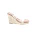 Steve Madden Wedges: Ivory Solid Shoes - Women's Size 6 1/2 - Open Toe