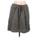 Style&Co Casual A-Line Skirt Knee Length: Green Solid Bottoms - Women's Size Large