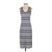 Gap Casual Dress - Midi: Gray Stripes Dresses - Women's Size Small