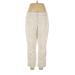 Ann Taylor LOFT Casual Pants - Mid/Reg Rise Straight Leg Boyfriend: Ivory Bottoms - Women's Size 10