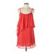 XXI Casual Dress - A-Line Scoop Neck Sleeveless: Red Print Dresses - Women's Size Large