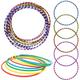 FlickBuyz Hula Hoop - Multicolor Fitness Hula Hoops - Plain and Glitter 55cm, 65cm, 75 cm Plastic Hula Hoops, Fitness and Dance Exercise Hoola Hoops (20, Glitter (75cm))