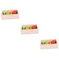 SAFIGLE 3 Sets Cecilia Banana Cutting Toys Cutting Fruits Toy Kitchen Cookware Playset Watermelon Cutting Toys Kids Kitchen Playset Kids Pretend Playset Chefs Playset Food Model Wooden