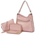 Women Large Crossbody Bags Ladies Satchel Shoulder Handbags Purse and Wallet Set for Women Totes Hobo Purses, Lightpink, L