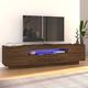 Homgoday TV Cabinet with LED Lights Brown Oak 160x35x40 cm, Entertainment Centre Cabinet, TV Stand Hifi Cabinet Stereo Cabinet TV Unit Living Room Furniture Home Indoor Storage Chest