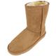 SNUGRUGS Ladies Genuine Sheepskin Mid Calf Short Boot Chestnut - 6 UK