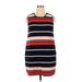 Eliza J Casual Dress - Shift: Red Stripes Dresses - Women's Size X-Large Petite